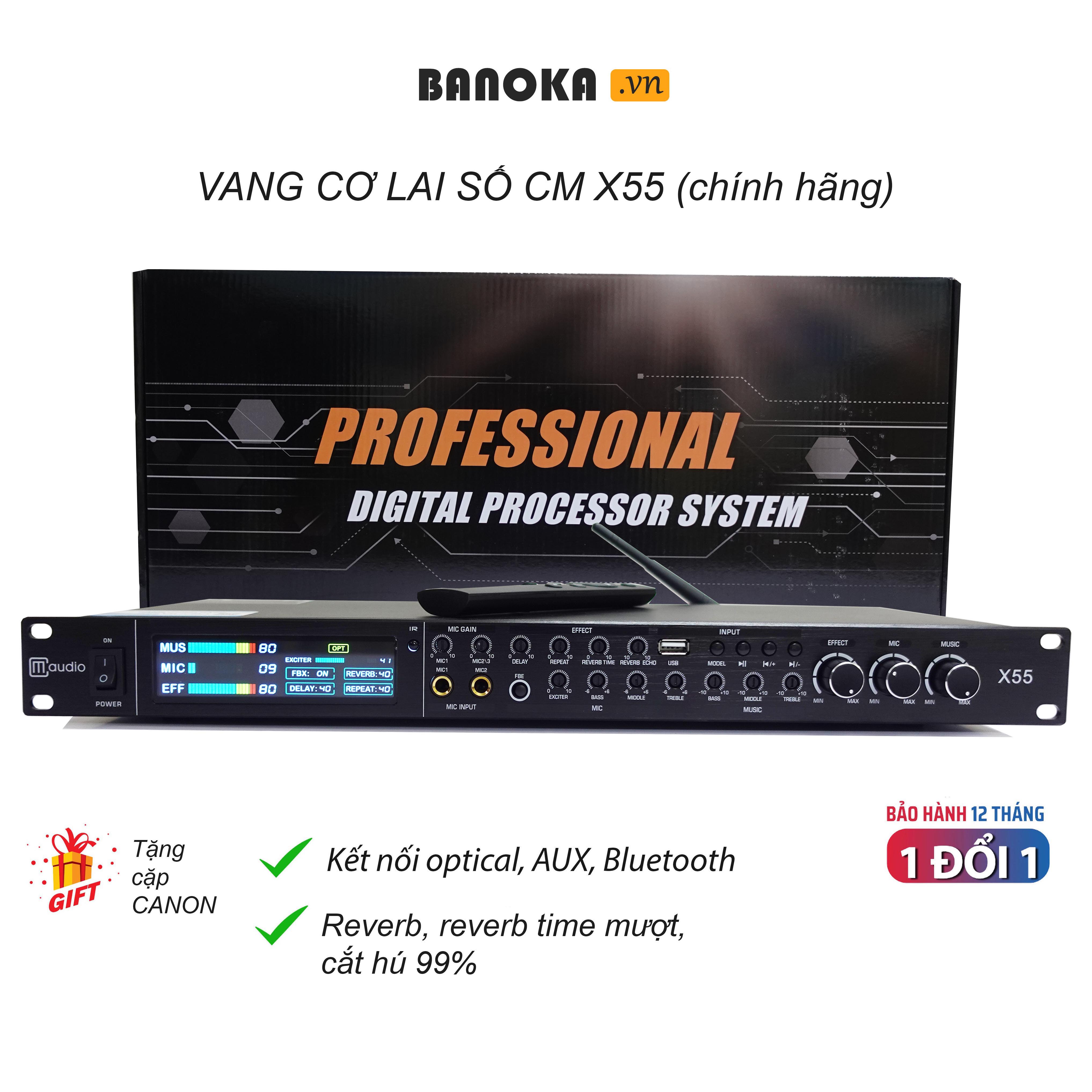 Vang Cơ Lai Số CM X55, reverb echo mượt mà, Điều chỉnh chi tiết, chống hú cực tốt, có remote